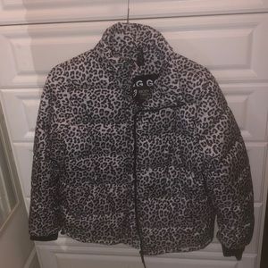 Cheetah print puffer jacket